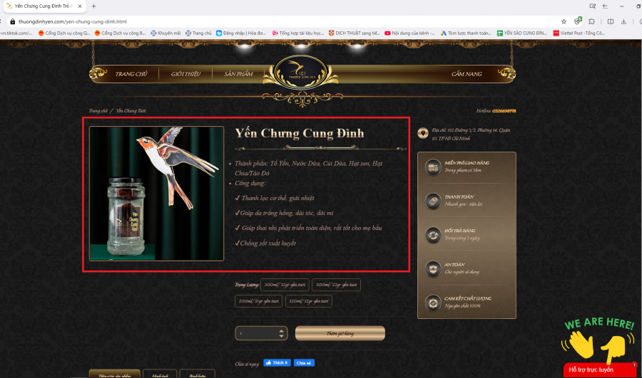 CẢNH BÁO HÀNH VI VI PHẠM NHÃN HIỆU ĐỘC QUYỀN " YẾN SÀO CUNG ĐÌNH"