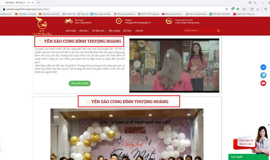 CẢNH BÁO HÀNH VI VI PHẠM NHÃN HIỆU ĐỘC QUYỀN " YẾN SÀO CUNG ĐÌNH"