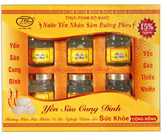 Thực Phẩm bổ sung - Nước yến Nhân sâm đường phèn (15% tổ yến)- Yến Sào Cung Đình